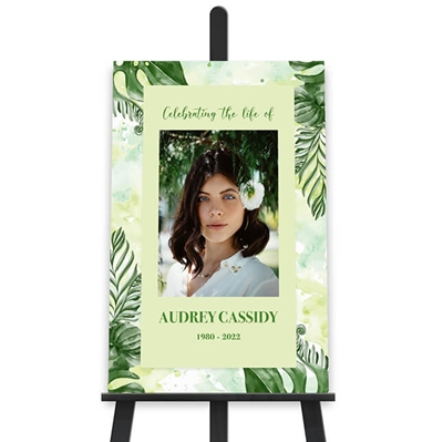 Show details for Green Leaf Watercolor Poster