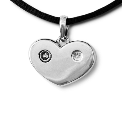 Show details for Jeweled Heart Cremation Pendant - Sterling Silver