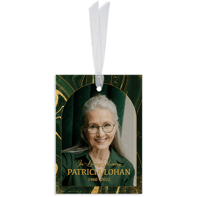 Show details for Green Geode Rectangle Ornament