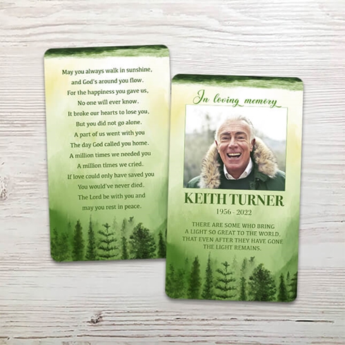 Picture of Green Scenery Watercolor Memorial Card