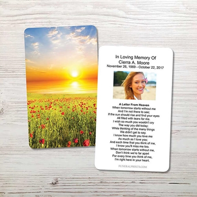 Show details for Sunset Field Memorial Card