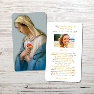 Show details for Mystical Rose Gold Foil Memorial Card