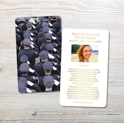 Show details for Police Salute Gold Foil Memorial Card