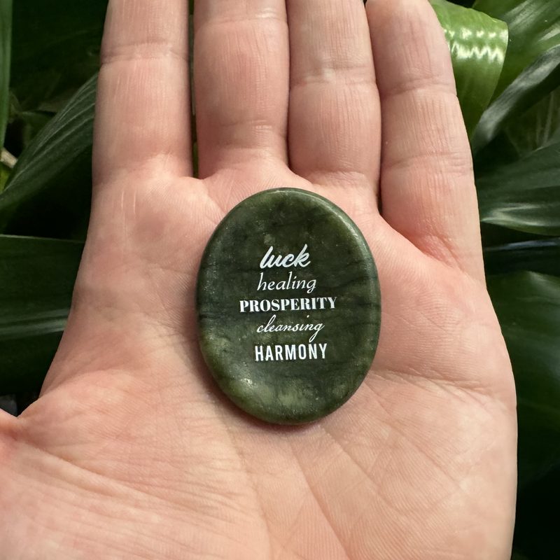 Show details for Luck Green Jade Worry Stone