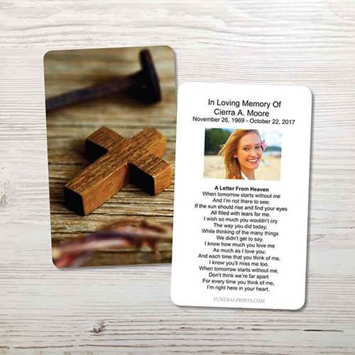 Picture of Cross & Nail Memorial Card