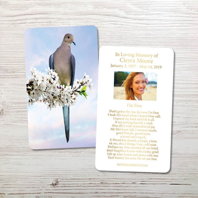 Show details for Dove Gold Foil Memorial Card