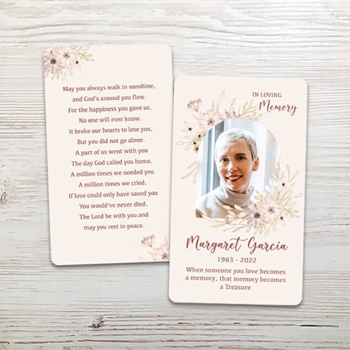 Picture of Multi Floral Border Memorial Card