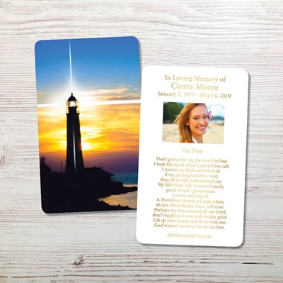 Show details for Lighthouse Gold Foil Memorial Card