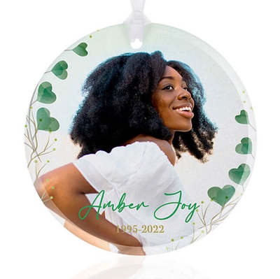 Show details for Heart Leaf Circle Ornament