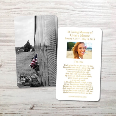 Show details for Vietnam Wall Gold Foil Memorial Card