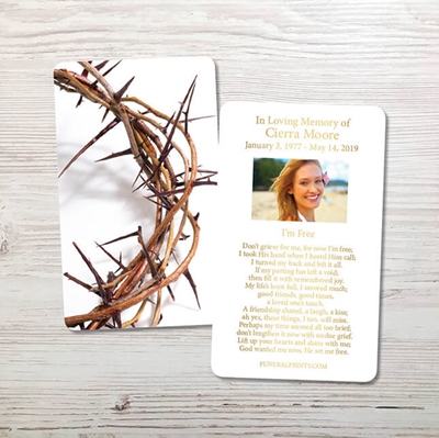 Show details for Crown of Thorns Gold Foil Memorial Card