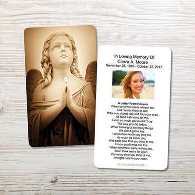 Show details for Sepia Angel Memorial Card