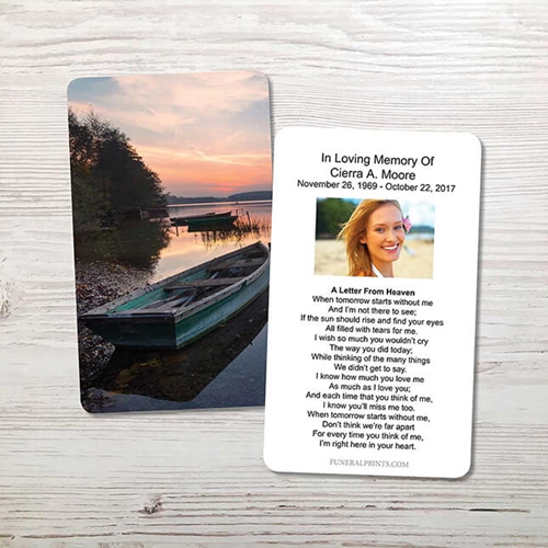 Picture of Lake Sunrise Memorial Card