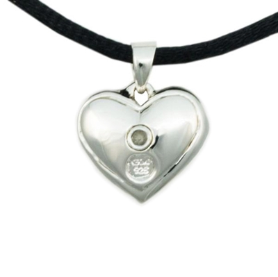 Show details for Sparkling Heart Cremation Pendant - Sterling Silver