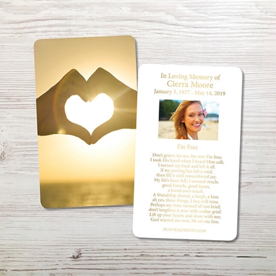 Show details for Heart Hands Gold Foil Memorial Card
