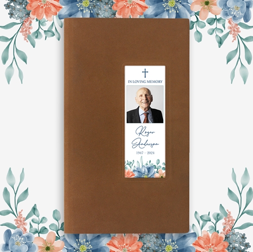 Picture of Multi Floral Religious Guest Book - Brown