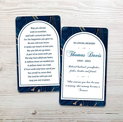 Show details for Blue Geode Memorial Card