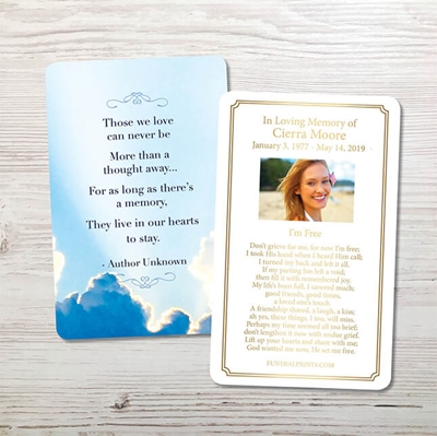 Show details for A Thought Away Premium Prayer Card