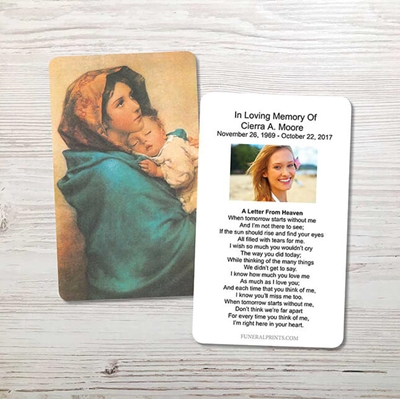 Show details for Mary & Baby Jesus 2 Memorial Card