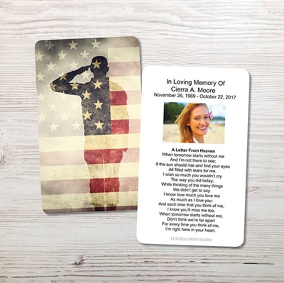 Show details for Soldier Saluting Memorial Card