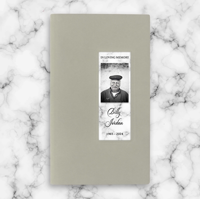 Show details for White Marble Guest Book - Gray