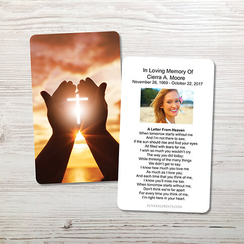 Picture of Cross in Hand Memorial Card