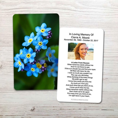 Show details for Forget Me Not Flower Memorial Card