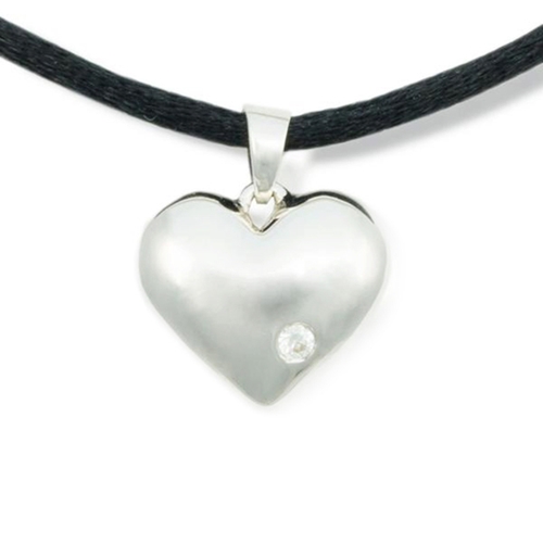 Picture of Sparkling Heart Cremation Pendant - Sterling Silver