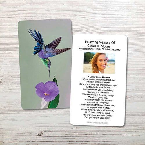 Picture of Hummingbird Memorial Card