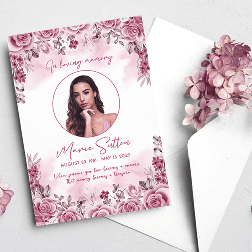 Picture of Pink Floral Border Announcement