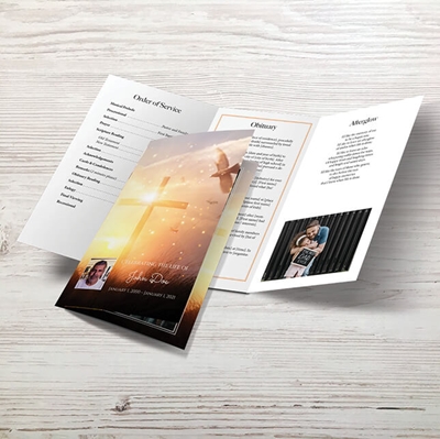 Show details for Cross & Dove Memorial Package