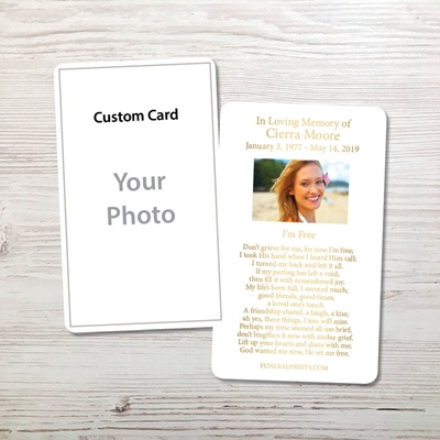 Show details for Custom Gold Foil Memorial Card