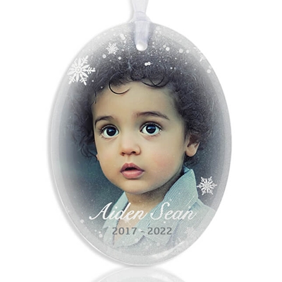 Show details for Snowflakes Oval Ornament