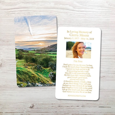 Show details for Irish Landscape Gold Foil Memorial Card