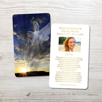 Show details for Hope and Love Angel Gold Foil Memorial Card
