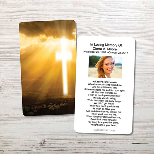 Picture of Cross in Sky Memorial Card