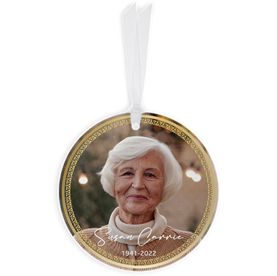 Show details for Gold Border Circle Ornament