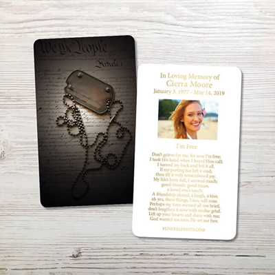 Show details for Dog Tags Gold Foil Memorial Card