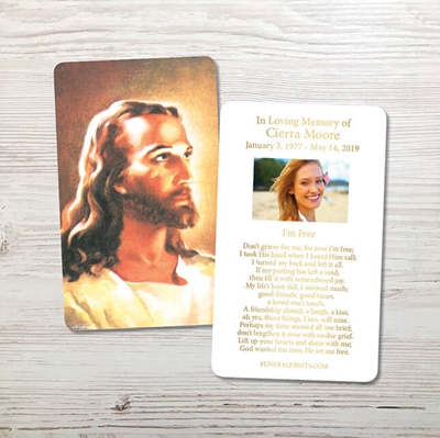 Show details for Jesus 2 Gold Foil Memorial Card