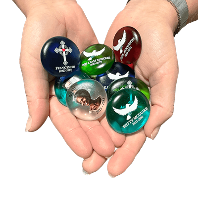 Show details for Frosted Dark Blue Dove Memorial Stones