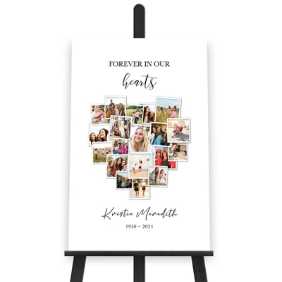 Show details for Heart-Shaped Snapshot Collage Poster