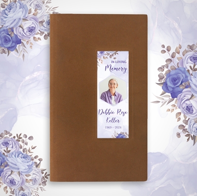 Show details for Purple Gold Floral Guest Book - Brown