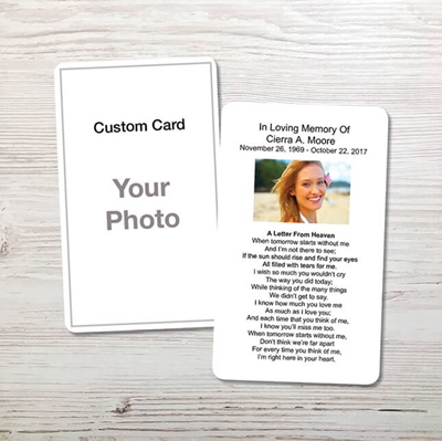 Show details for Custom 3" x 4.75" Memorial Card