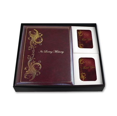 Show details for In Loving Memory Maroon 6-Ring Register Book