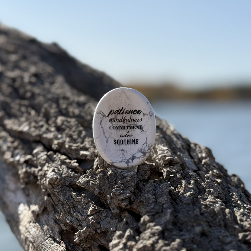 Show details for Patience White Howlite Worry Stone 