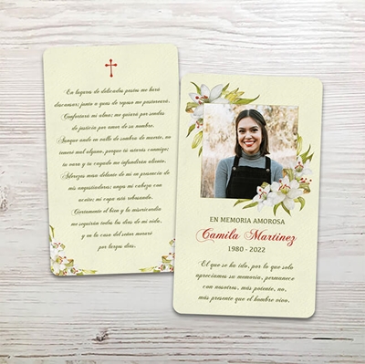 Show details for Vintage Green Spanish Memorial Card