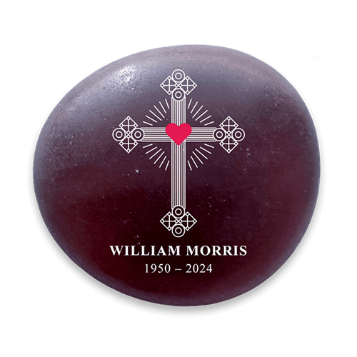 Show details for Frosted Teal Cross Memorial Stones