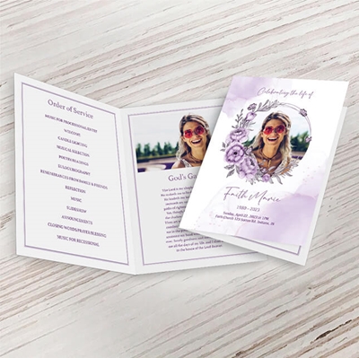 Show details for Purple Floral Memorial Package