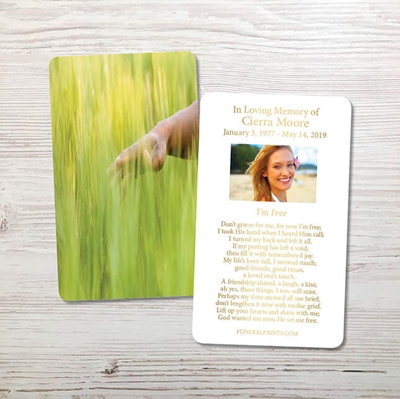 Show details for Green Meadow Gold Foil Memorial Card