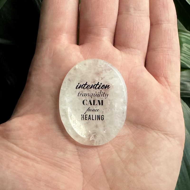 Show details for Intention White Quartz Worry Stone